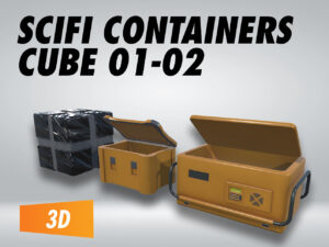 Scifi Containers 01-02 and Scifi Cube 01